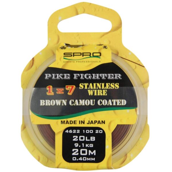 SPRO 1X7 BROWN COATED WIRE 20LB 20M