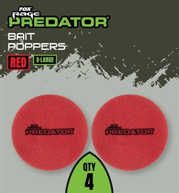 Fox Rage Predator Bait Poppers Red Extra Large