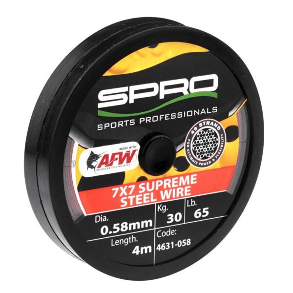 SPRO SUPER STEEL AFW WIRE 9KG 0.28MM 4M.