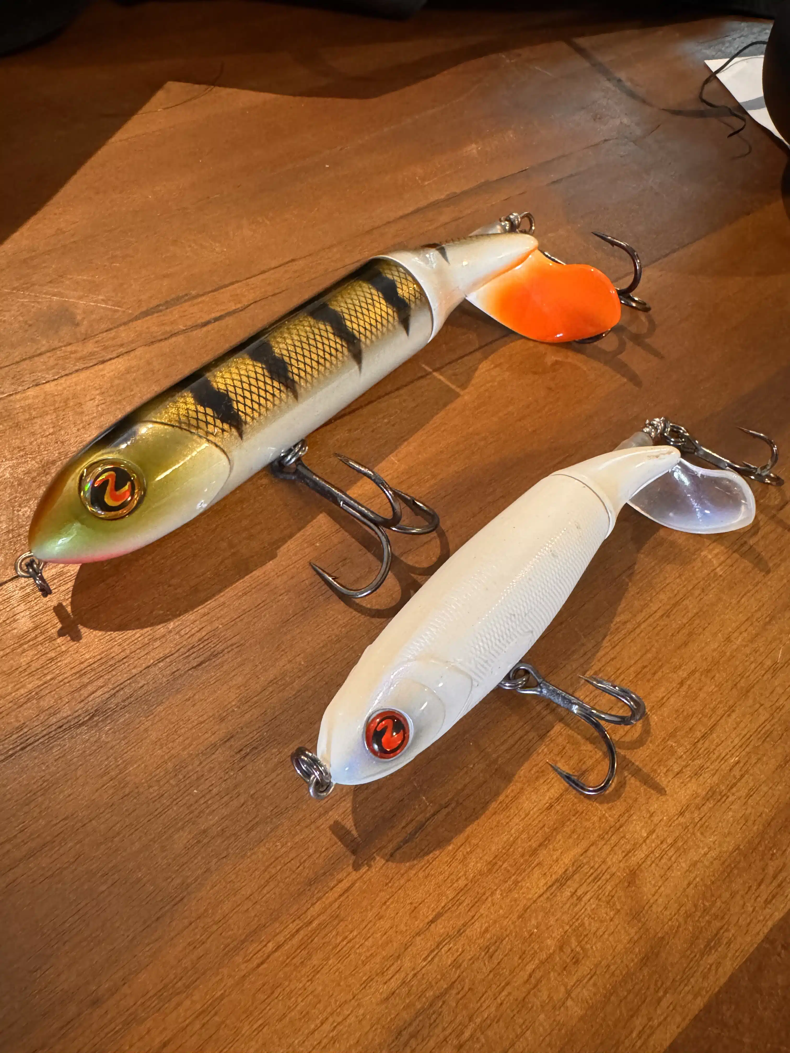 Perch 190 en White 130 Whopper Ploppers