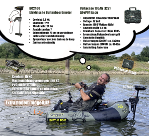 Black Cat Battle Boat Set + BC2400 + Voltacase Outdoorcase 105Ah Camo