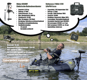 Black Cat Battle Boat Set + Rhino CR30VF Motor + Voltacase 210Ah Outdoorcase (Camo)