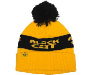 Black Cat Yellow Bobble Hat