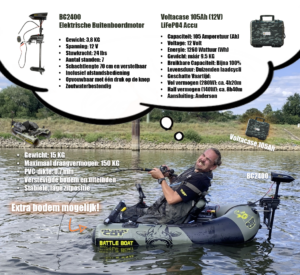 Black Cat Battle Boat Set + BC2400 + Voltacase Outdoorcase 105Ah Camo